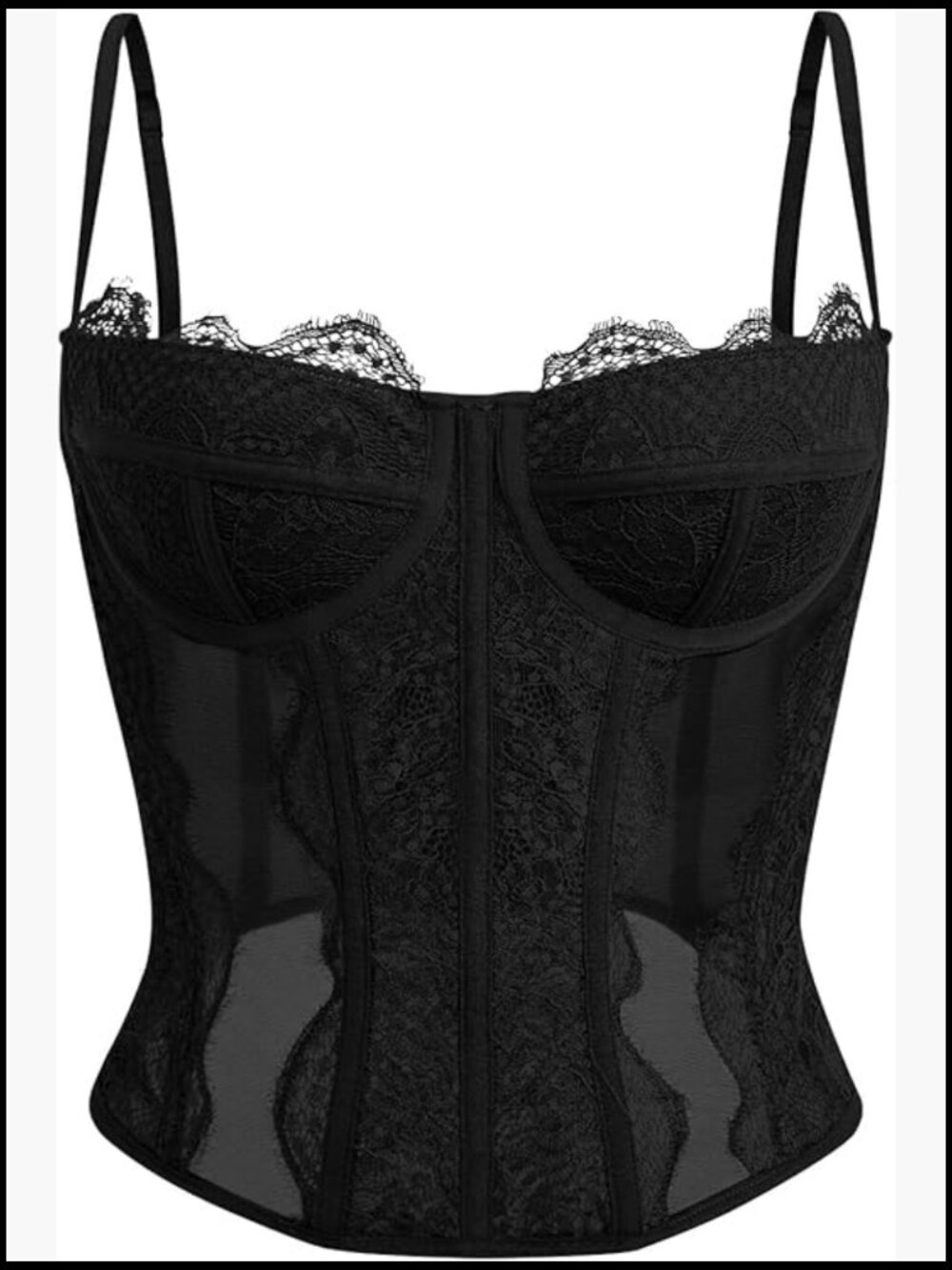 Lace Corset Crop Top Bustier Going Out Backless Spaghetti Strap Tank Y2K